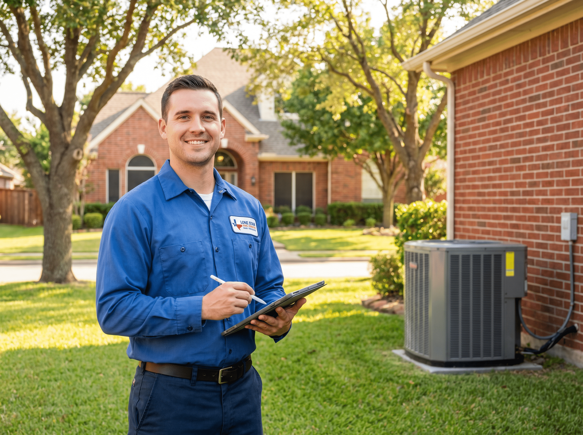 Professional HVAC technician serving Little Elm Texas
